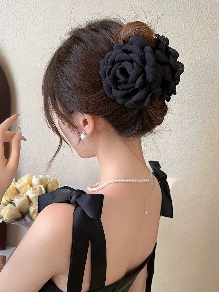 Black Rose Hair Claw