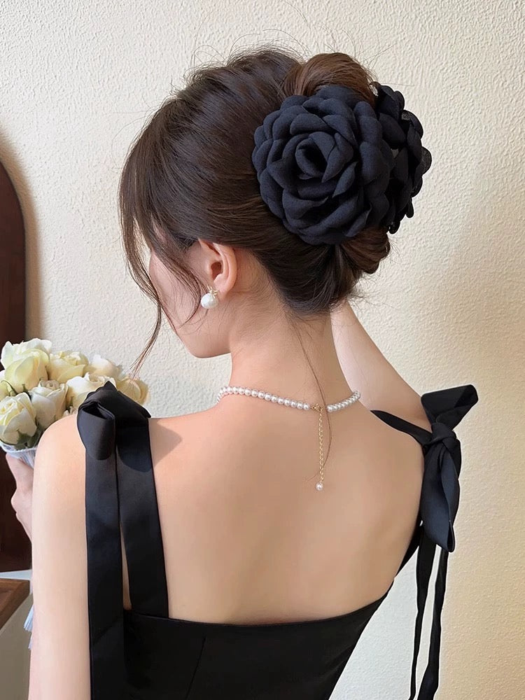 Black Rose Hair Claw