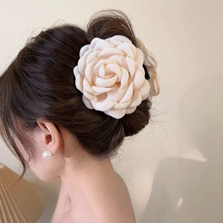 Beige Rose Hair Claw
