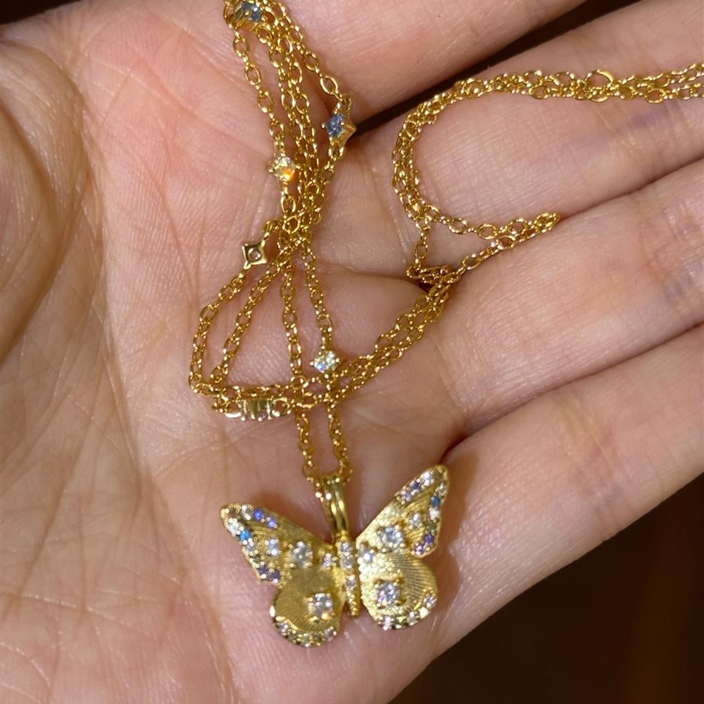 Butterfly Necklace within Diamond