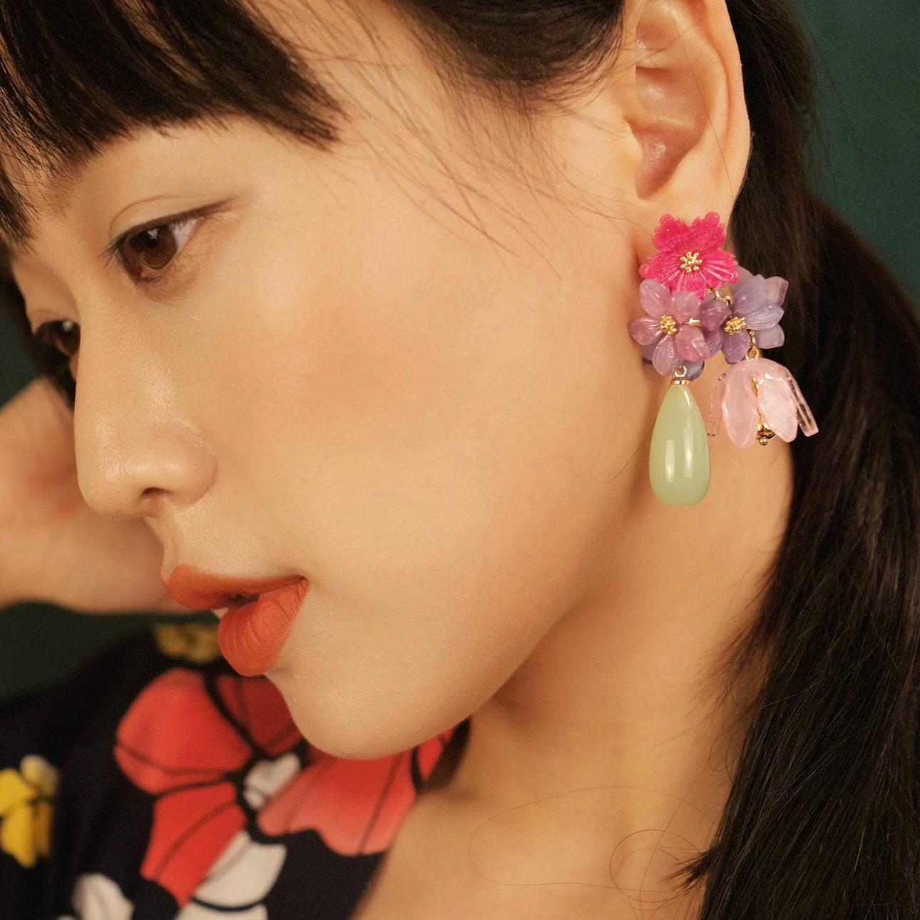 Seven Clover Flower Earrings