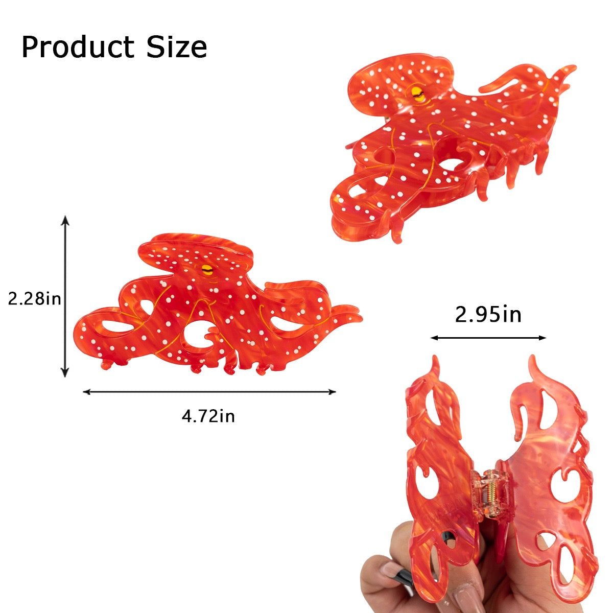 Red octopus hair claw