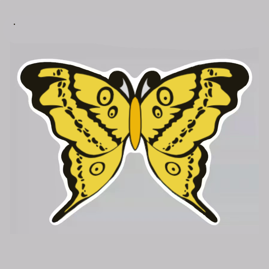 Lamproptera meges butterfly Rug within Yellow