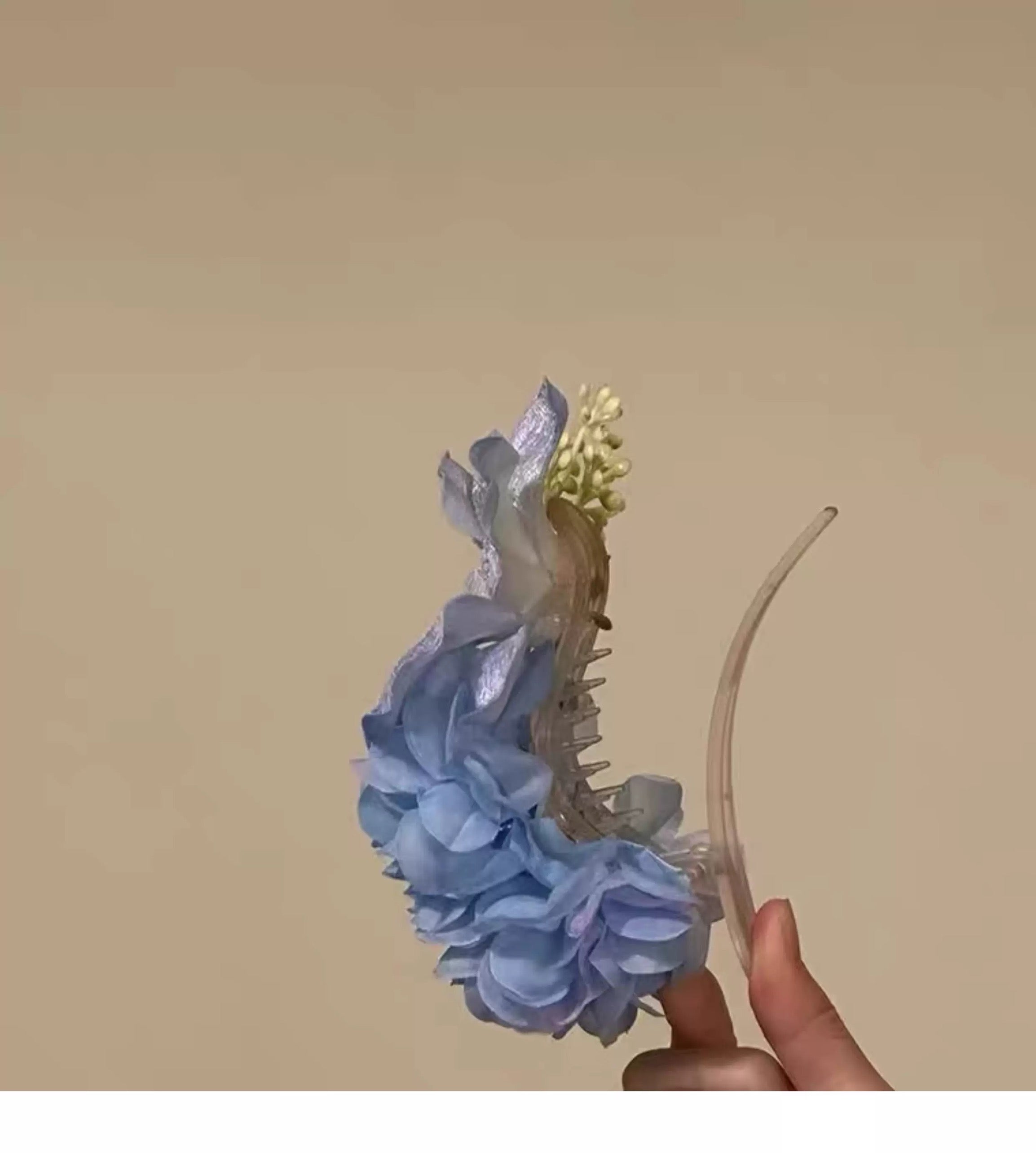 Blue flowers hair claw