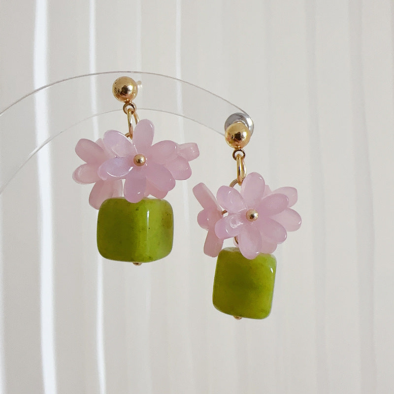 Mung bean flower earrings