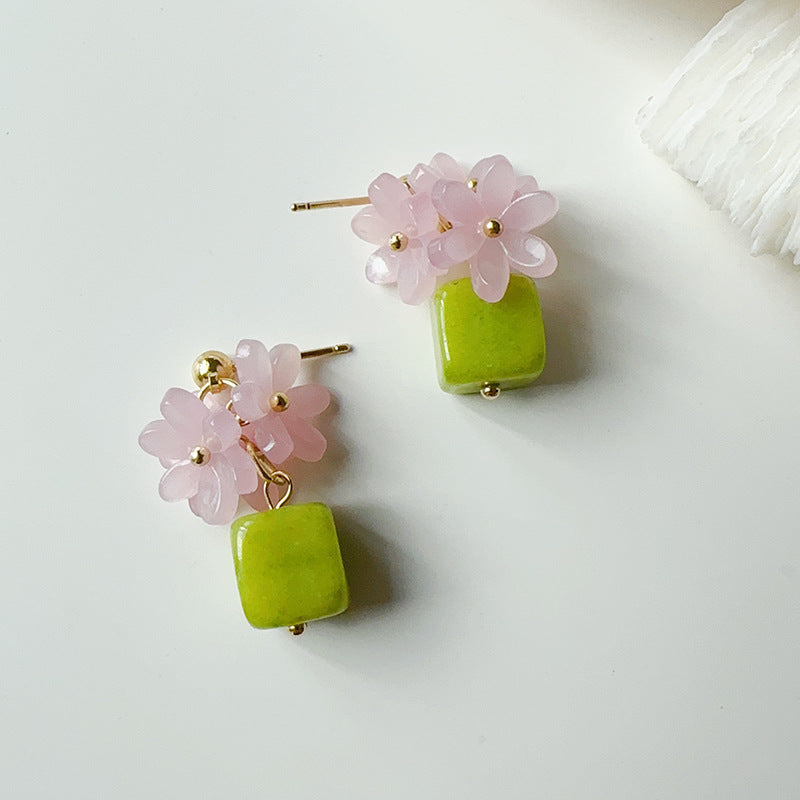 Mung bean flower earrings