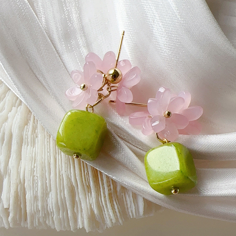 Mung bean flower earrings