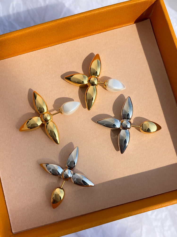 Lucky Clover Earrings with Golden