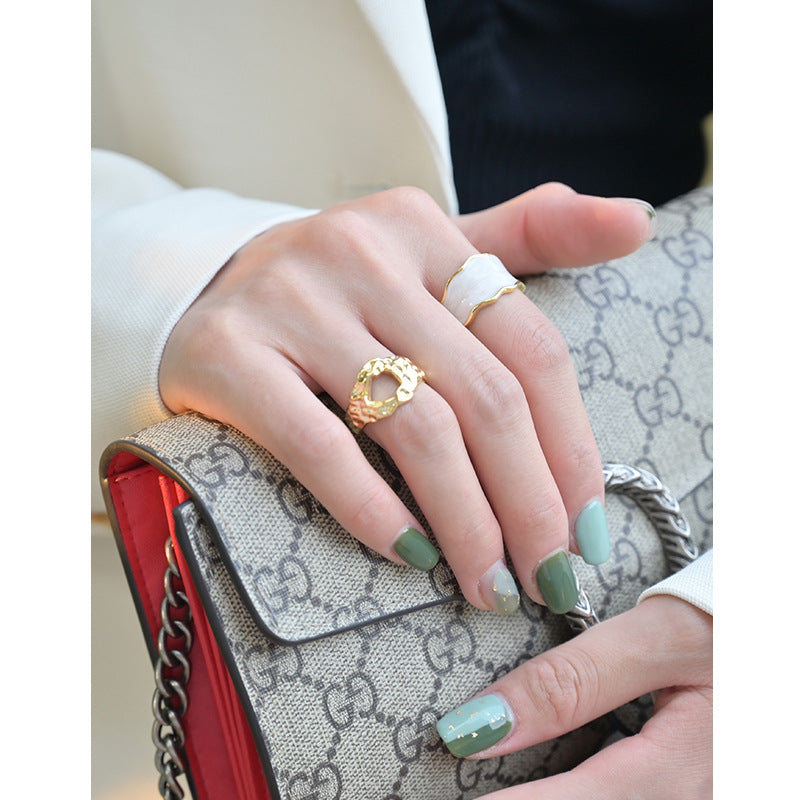 s925 Pink Enamel ring