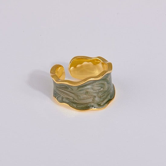 s925 Grey Enamel Ring