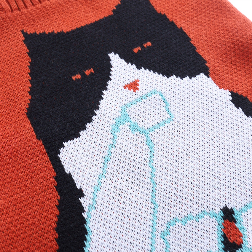 Cool cat drinking coffee