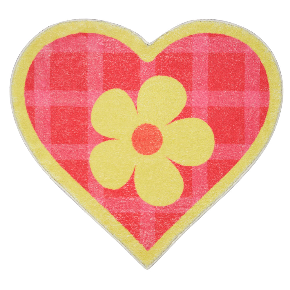 La Fleur Plaid Heart Rug
