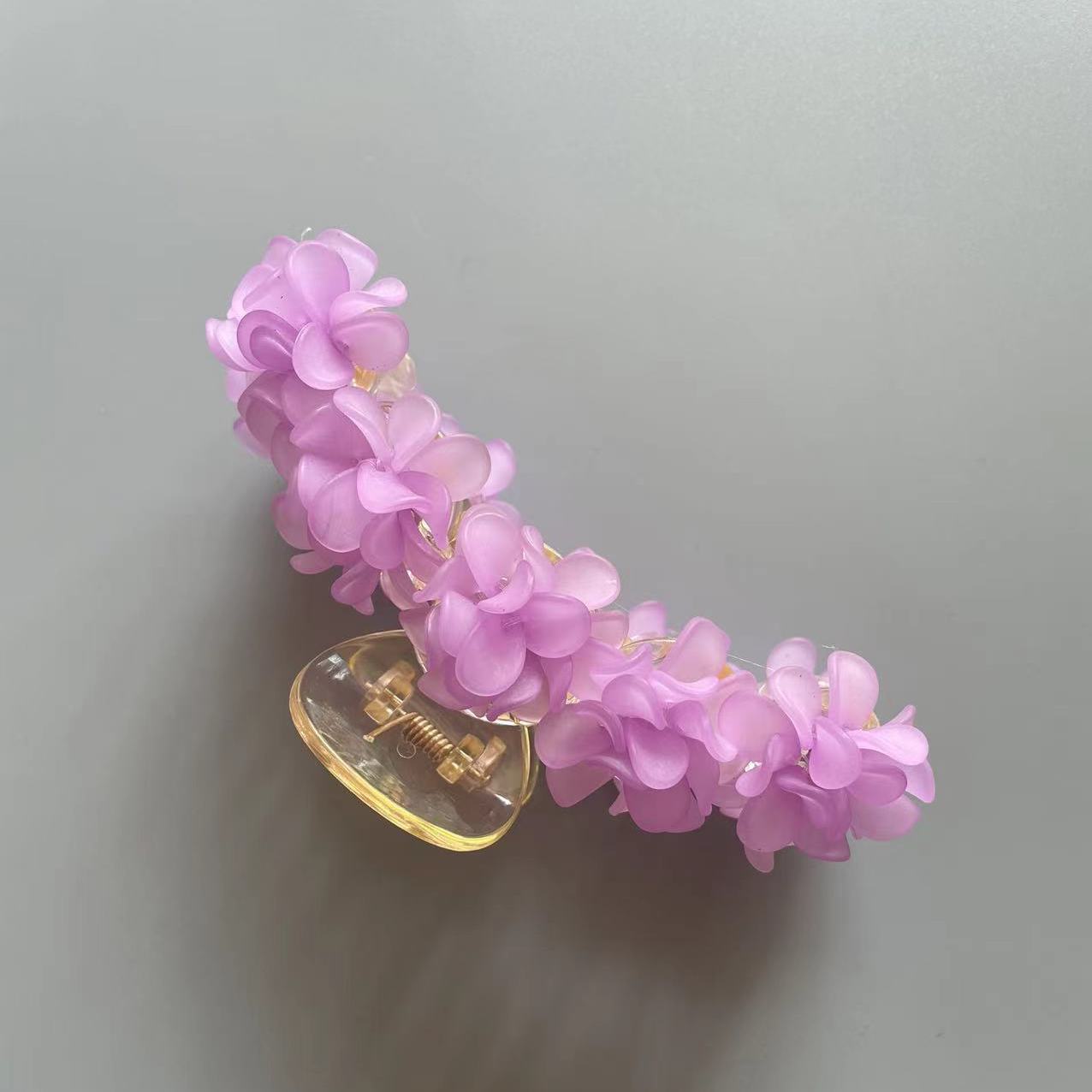 Double Petals Pink Flowers hair Claw