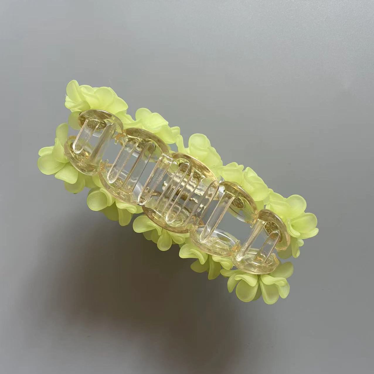 Green Flowers hair Claw