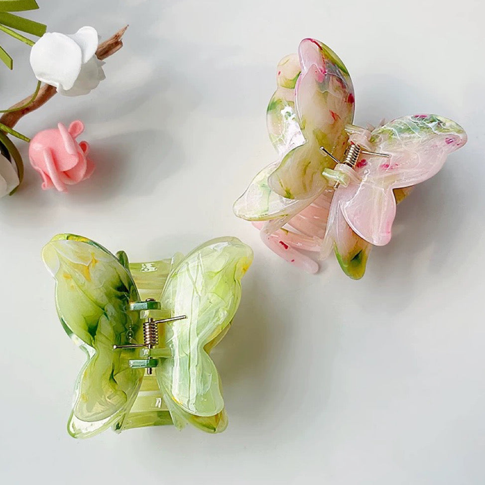 Butterfly Hair Claw Pink