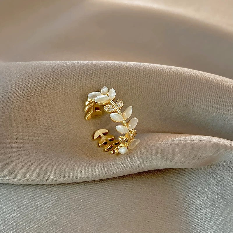 Hand Made Olive Branch Adjustable Ring