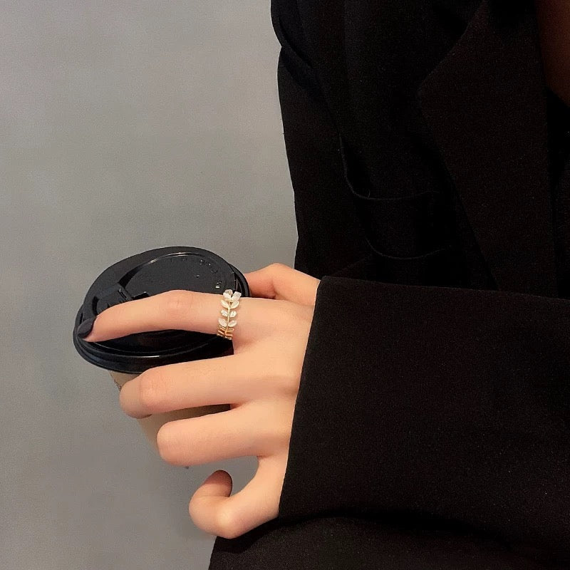 Hand Made Olive Branch Adjustable Ring