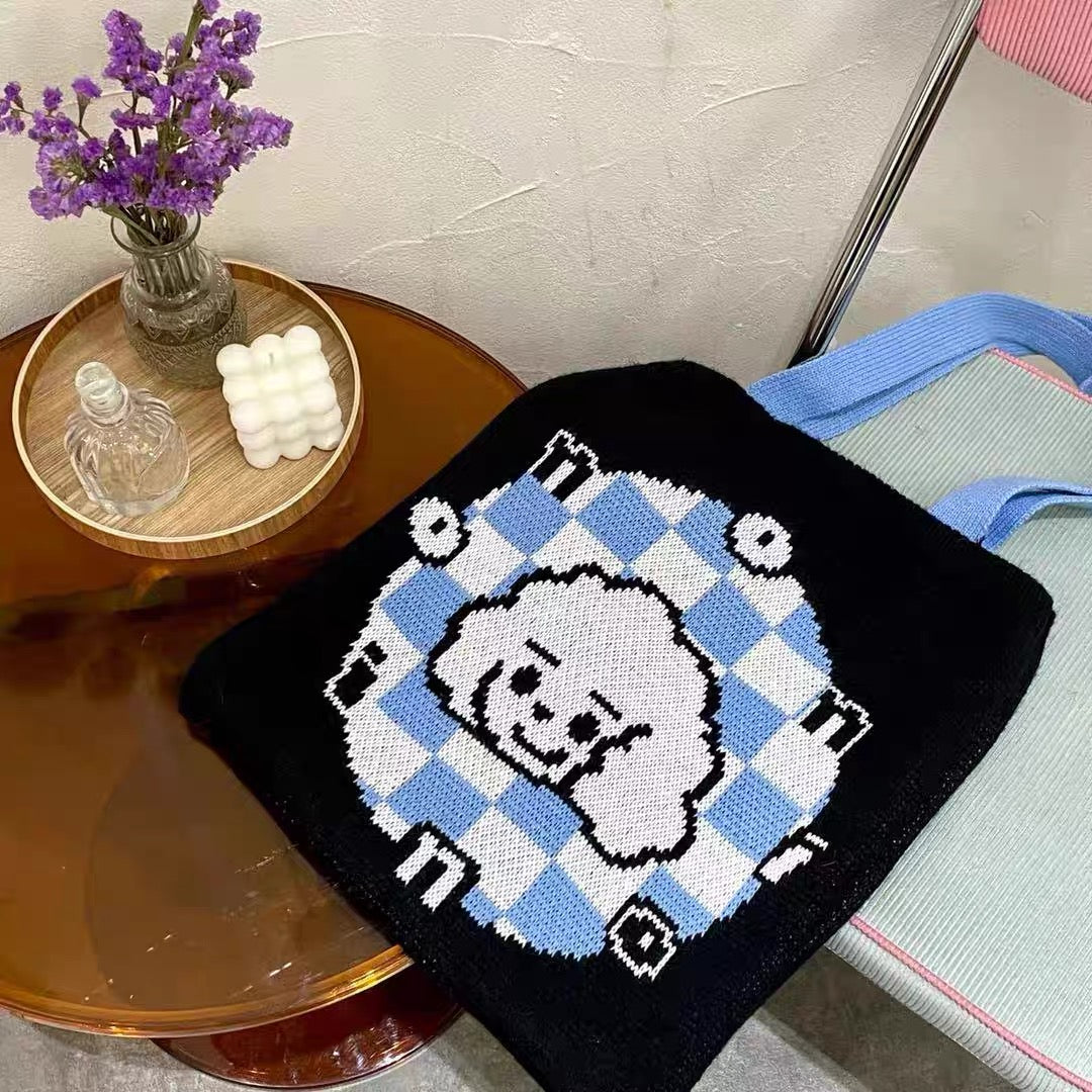 Artist Teddy Dog Black Bag