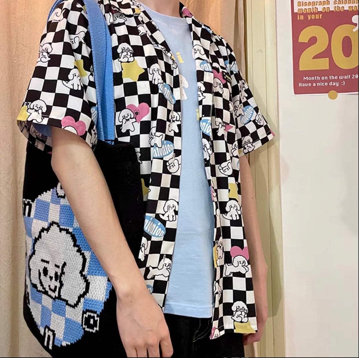 Artist Teddy Dog Black Bag