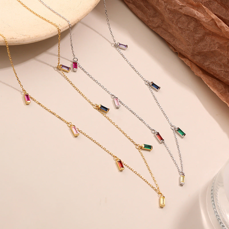 Colorful gemstone necklace