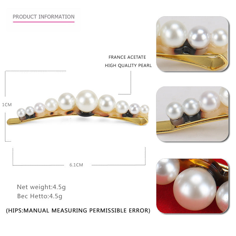 One word pearl Hair Clip