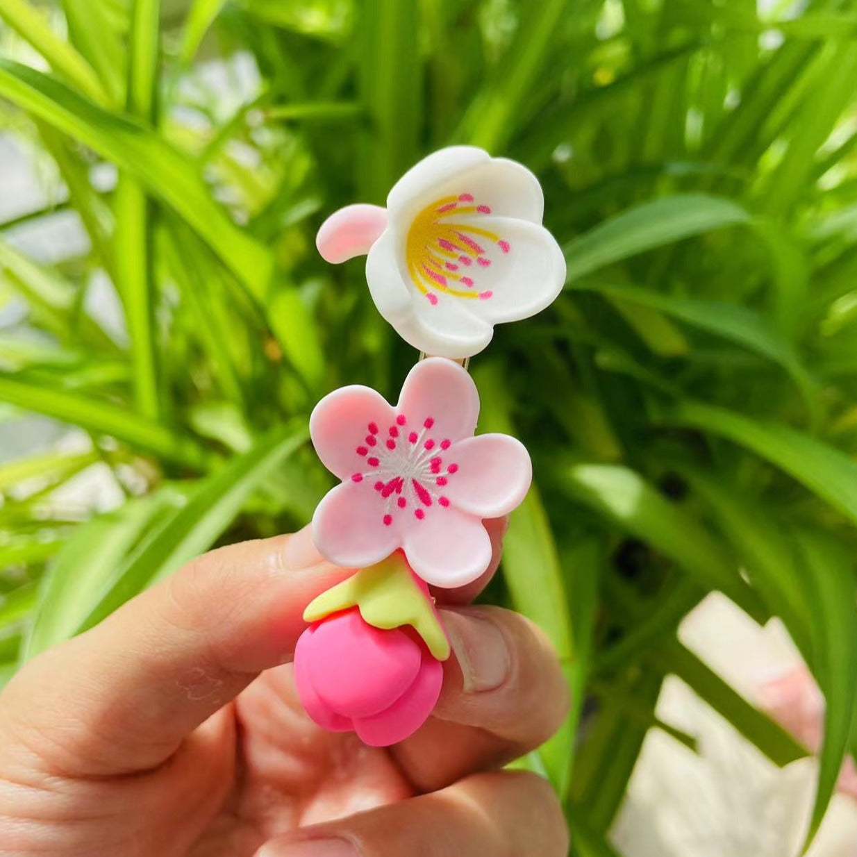 handmade Peach Fairy Hair Clip