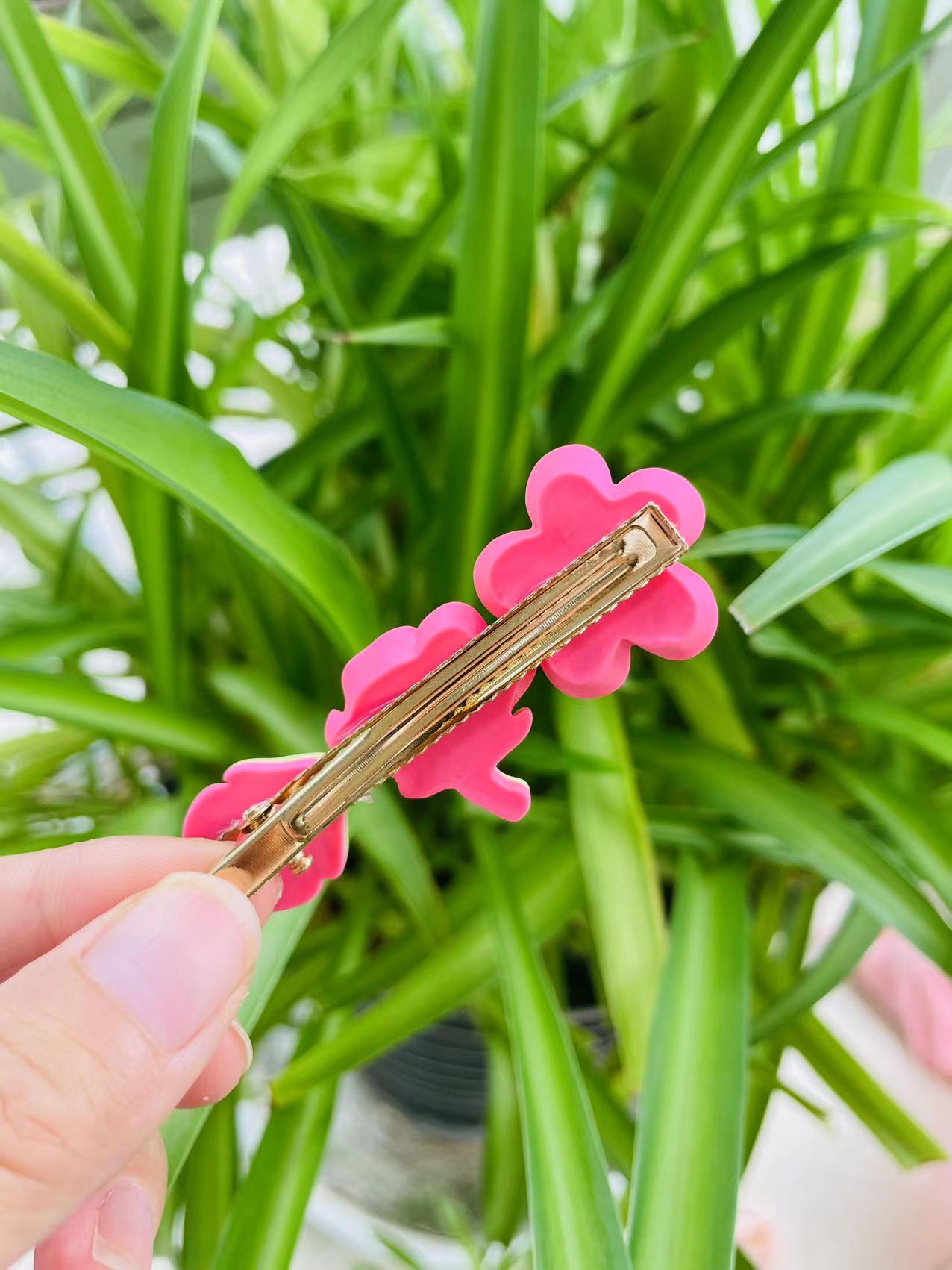 handmade peach blossom Clip