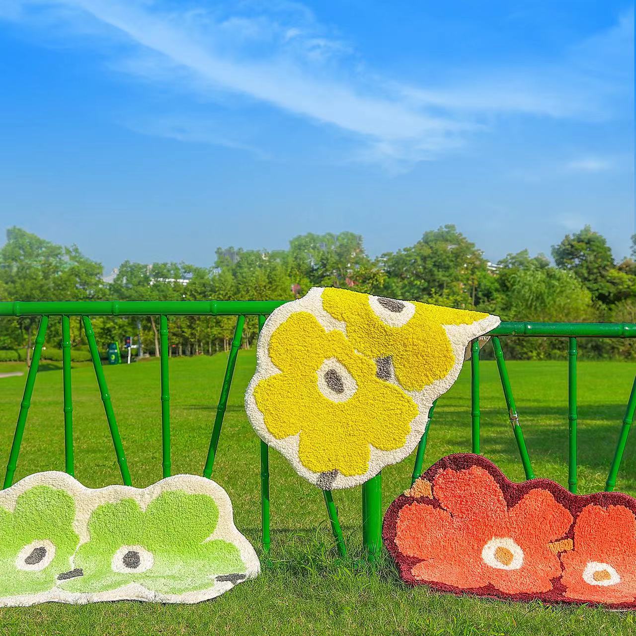 Yellow  flowers outdoor Rug