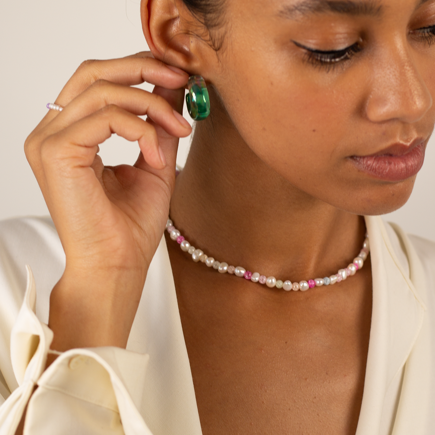 Marshmallow Pearl Necklace