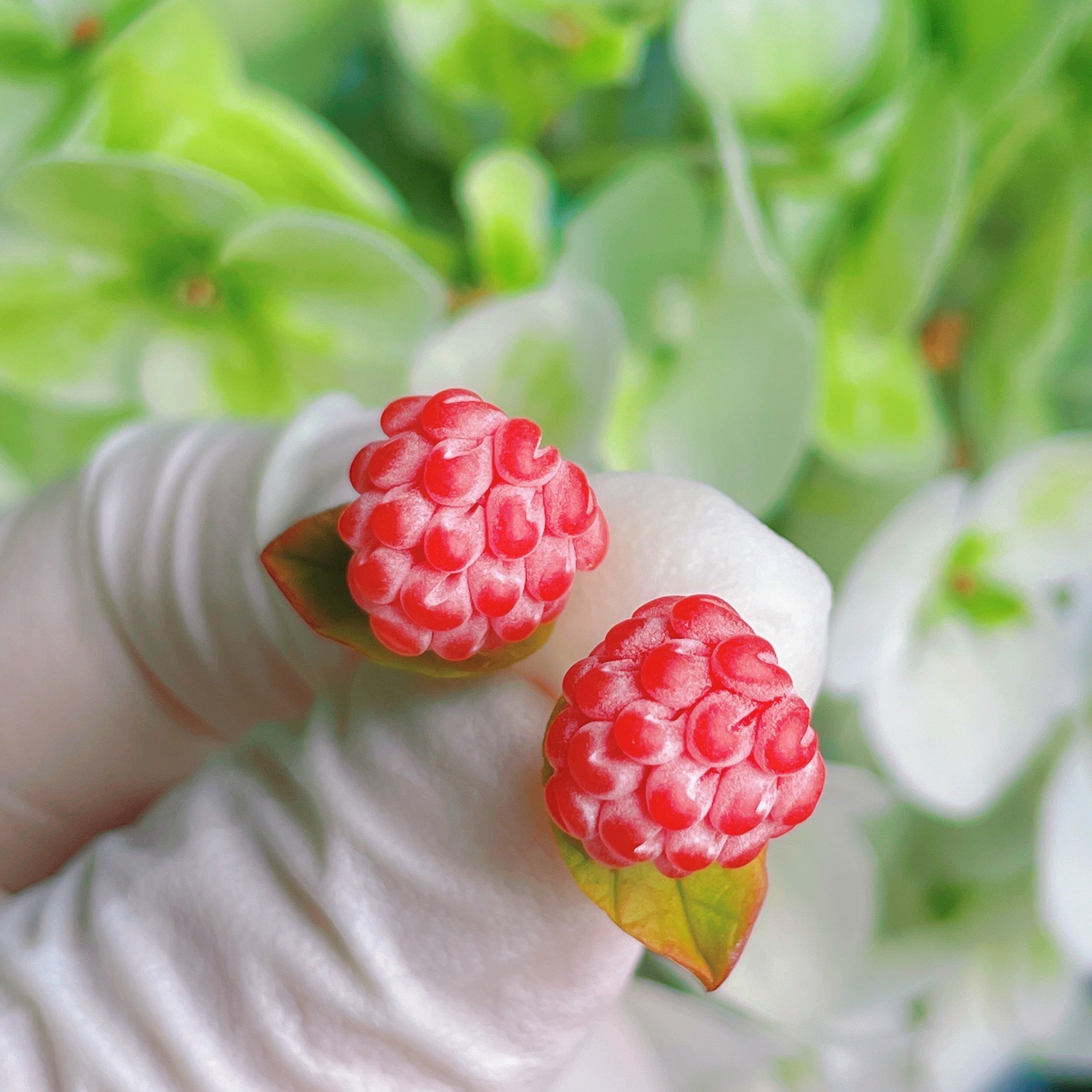 raspberry earrings