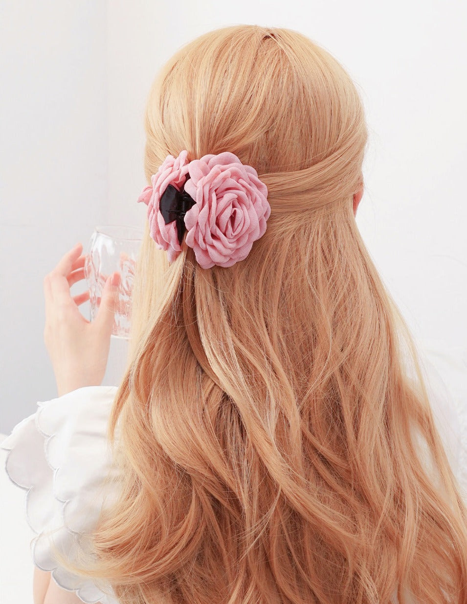 Dusty Pink Rose Hair Claw