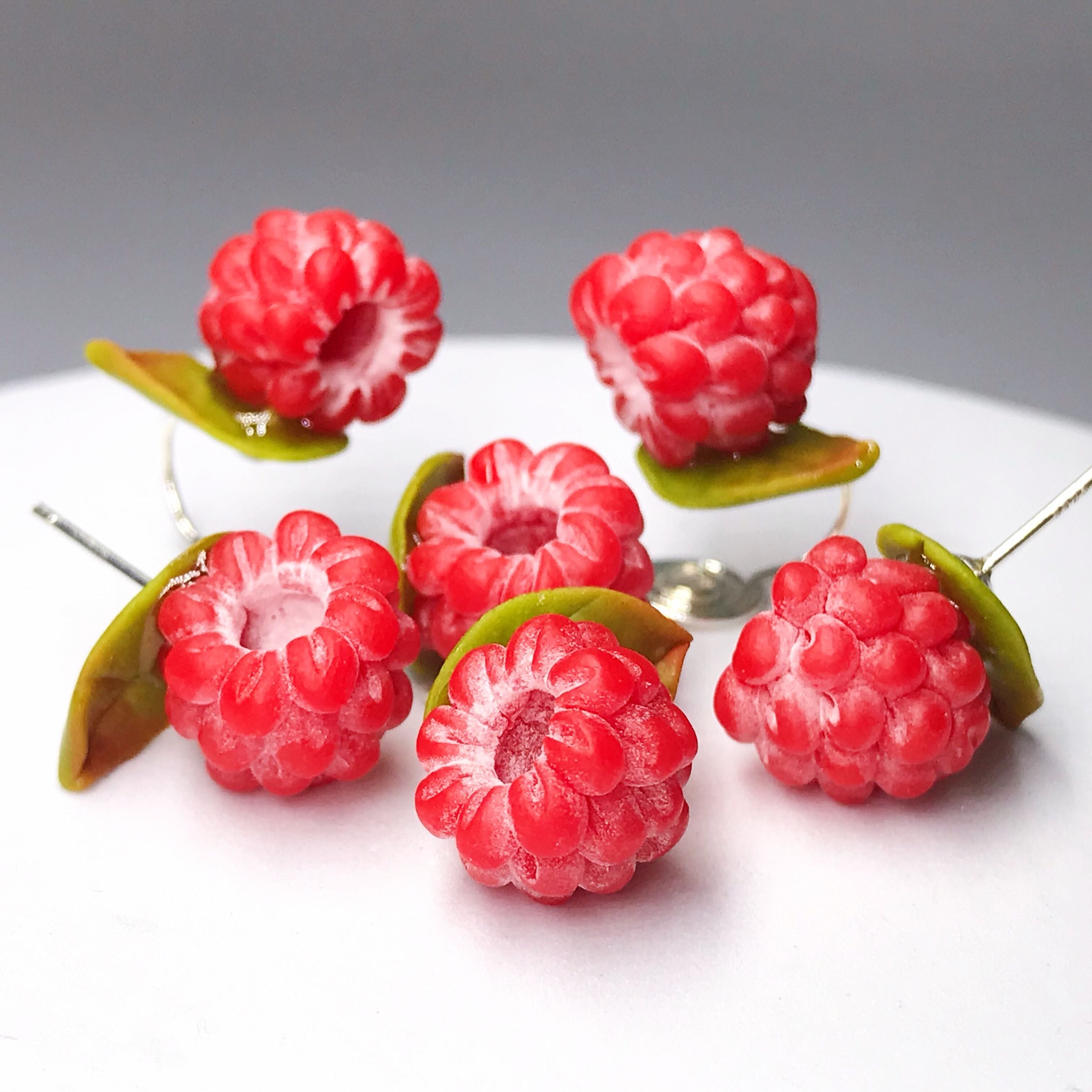 raspberry earrings