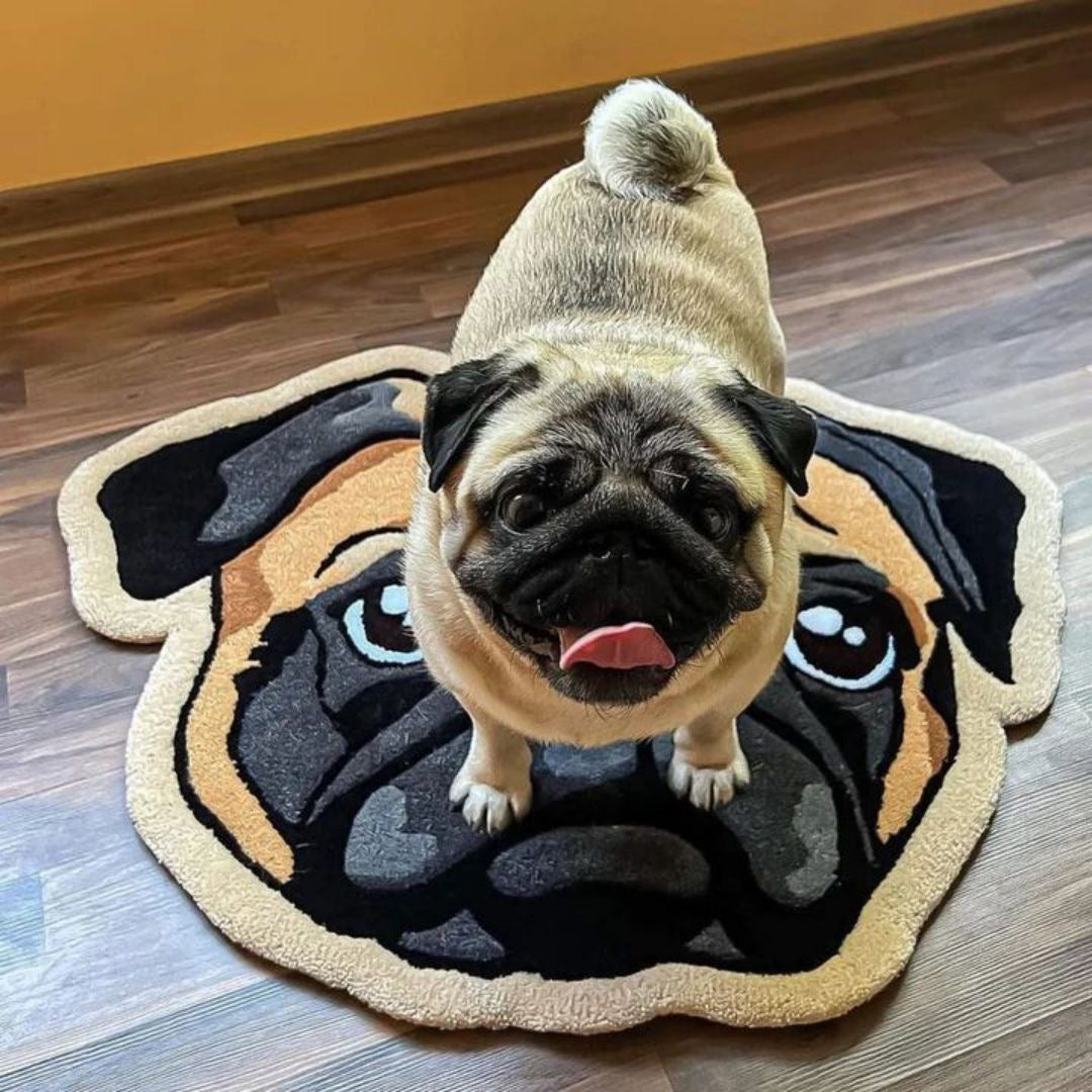 Pug Dog Area Rug Cute Animal Bath Mat Loveable Pets LARGE Carpet 31”x 19.5”