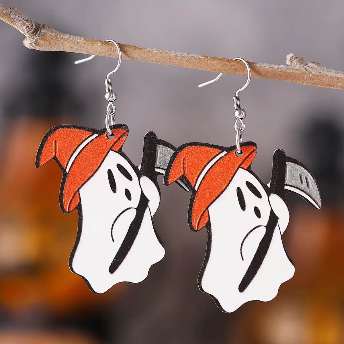 Death Wooden Earrings