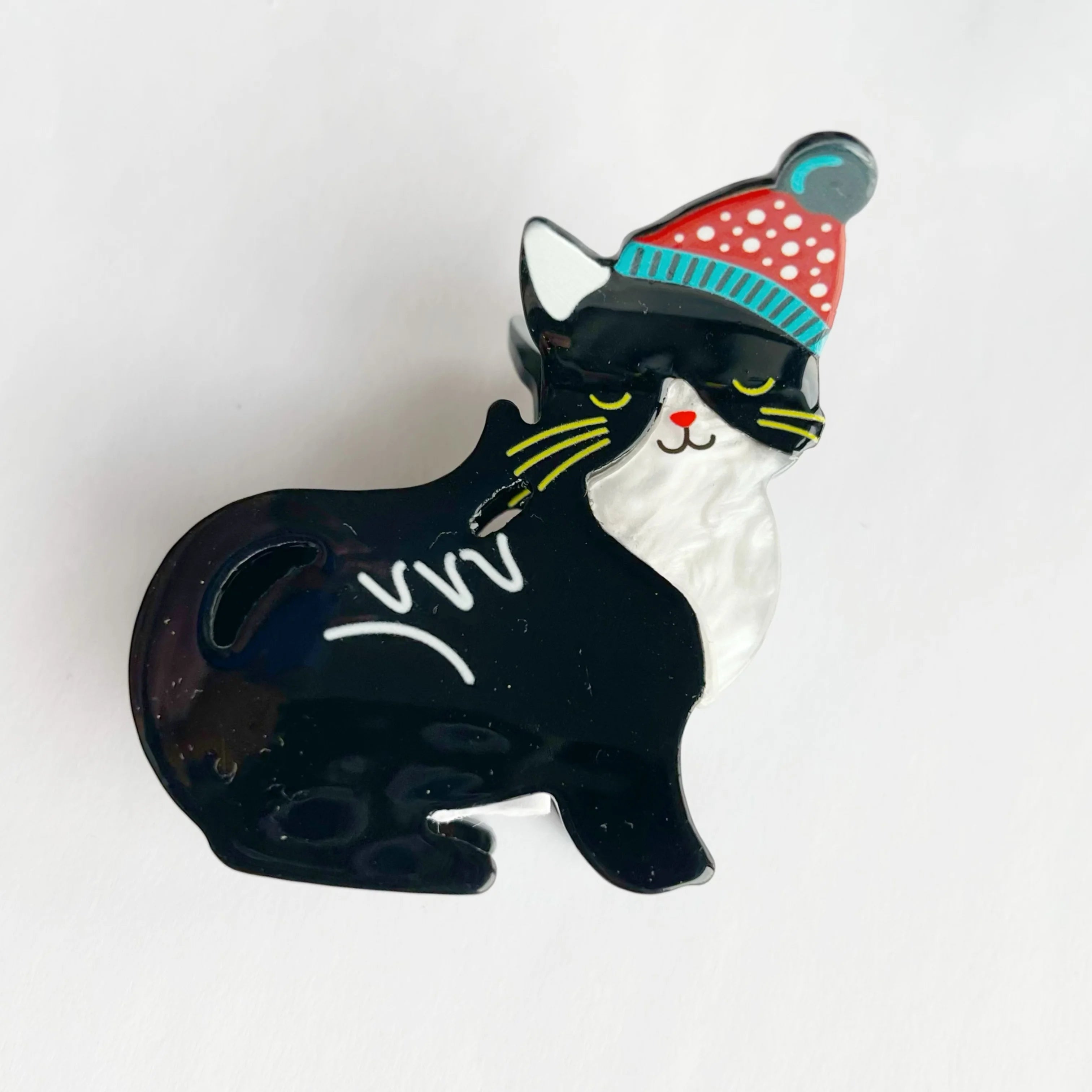 Christmas Hat Cat Hair Claw Within Black