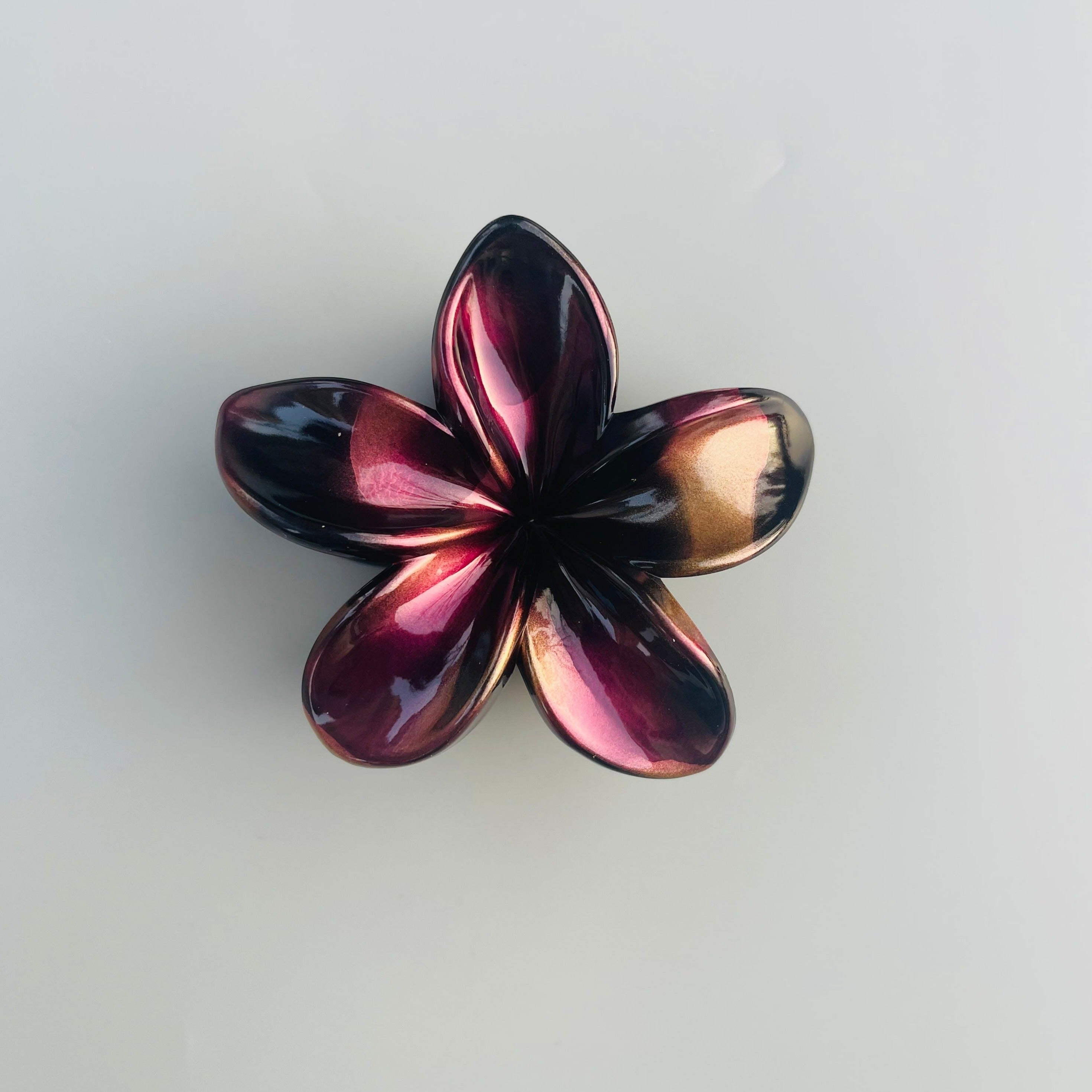 Frangipani Flower Claw In Aubergine