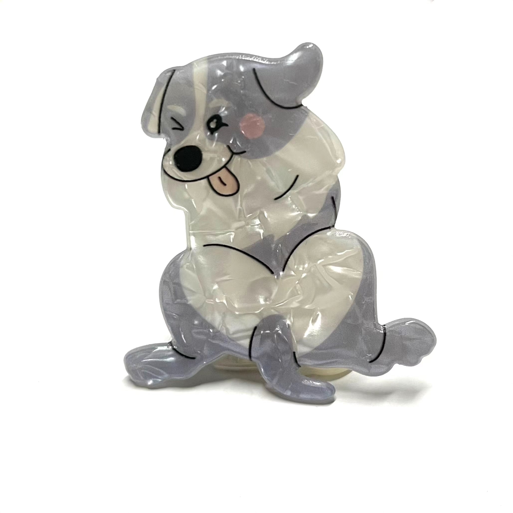 Naughty Puppy Clip In Grey