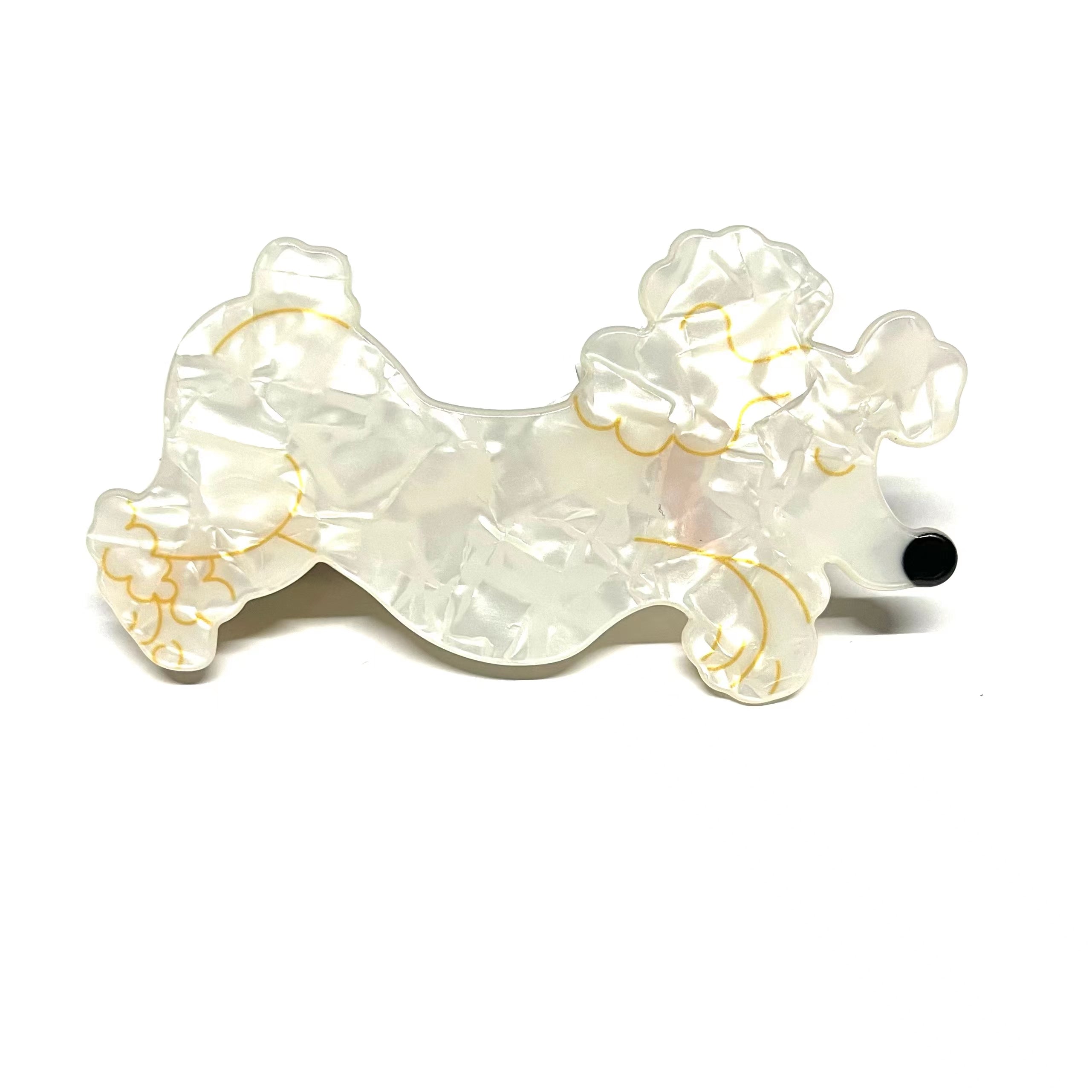 Toy Poodle Clip In White