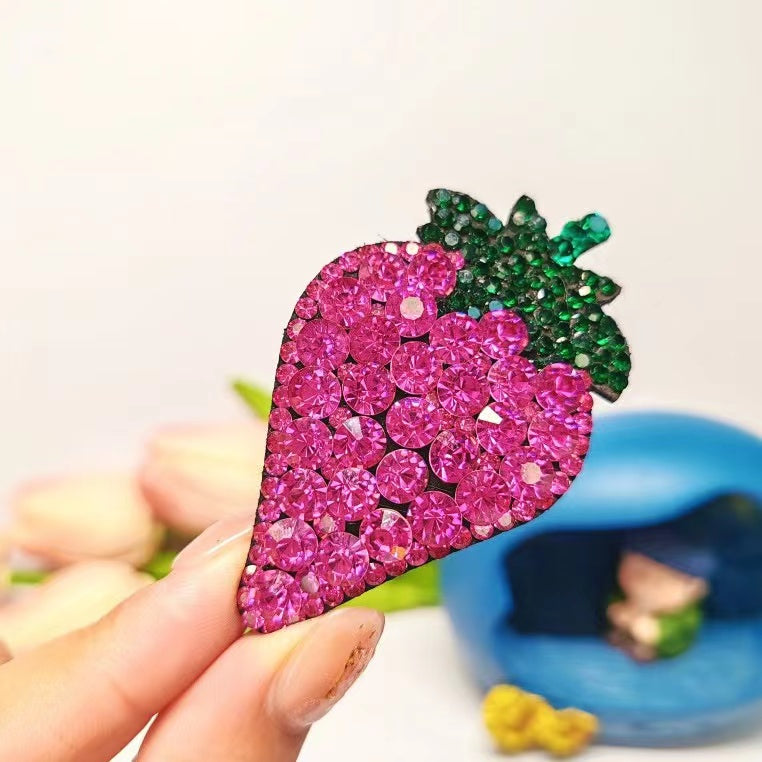 Diamond Strawberry Clip within Red