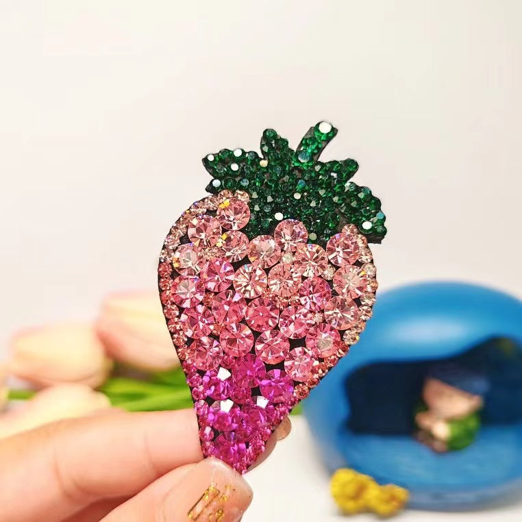 Diamond Strawberry Clip within Purple