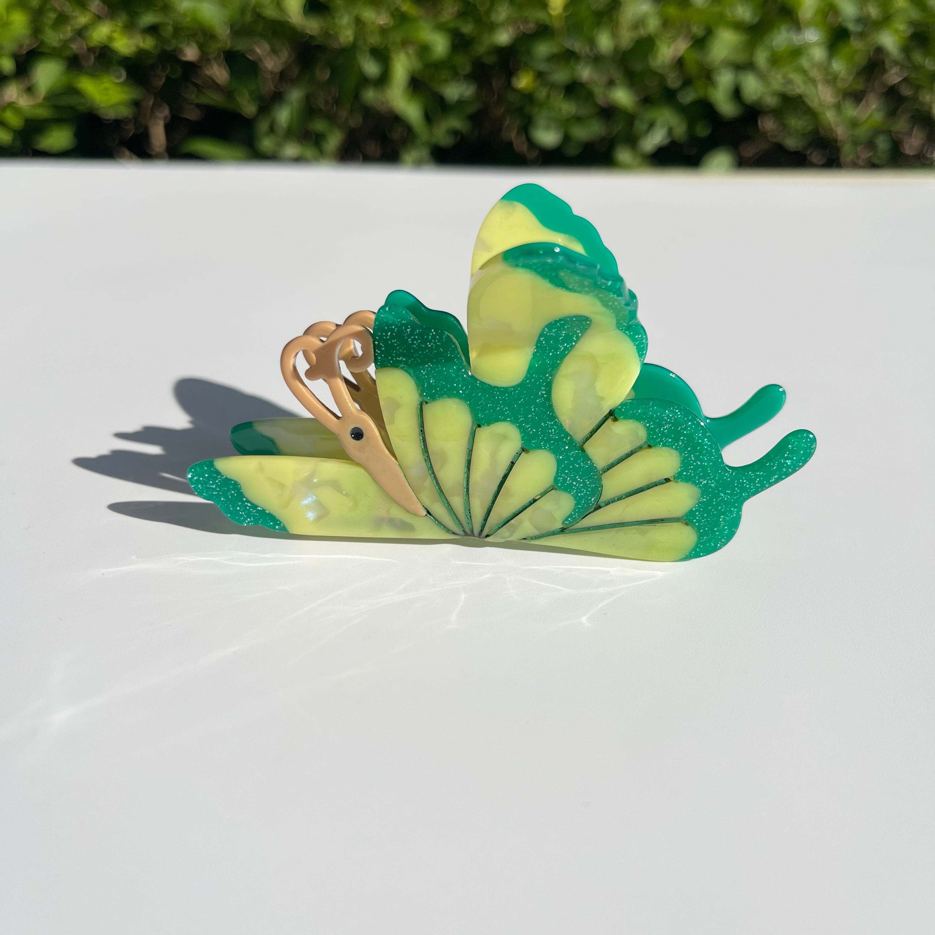 Butterfly Hair Claw within Green