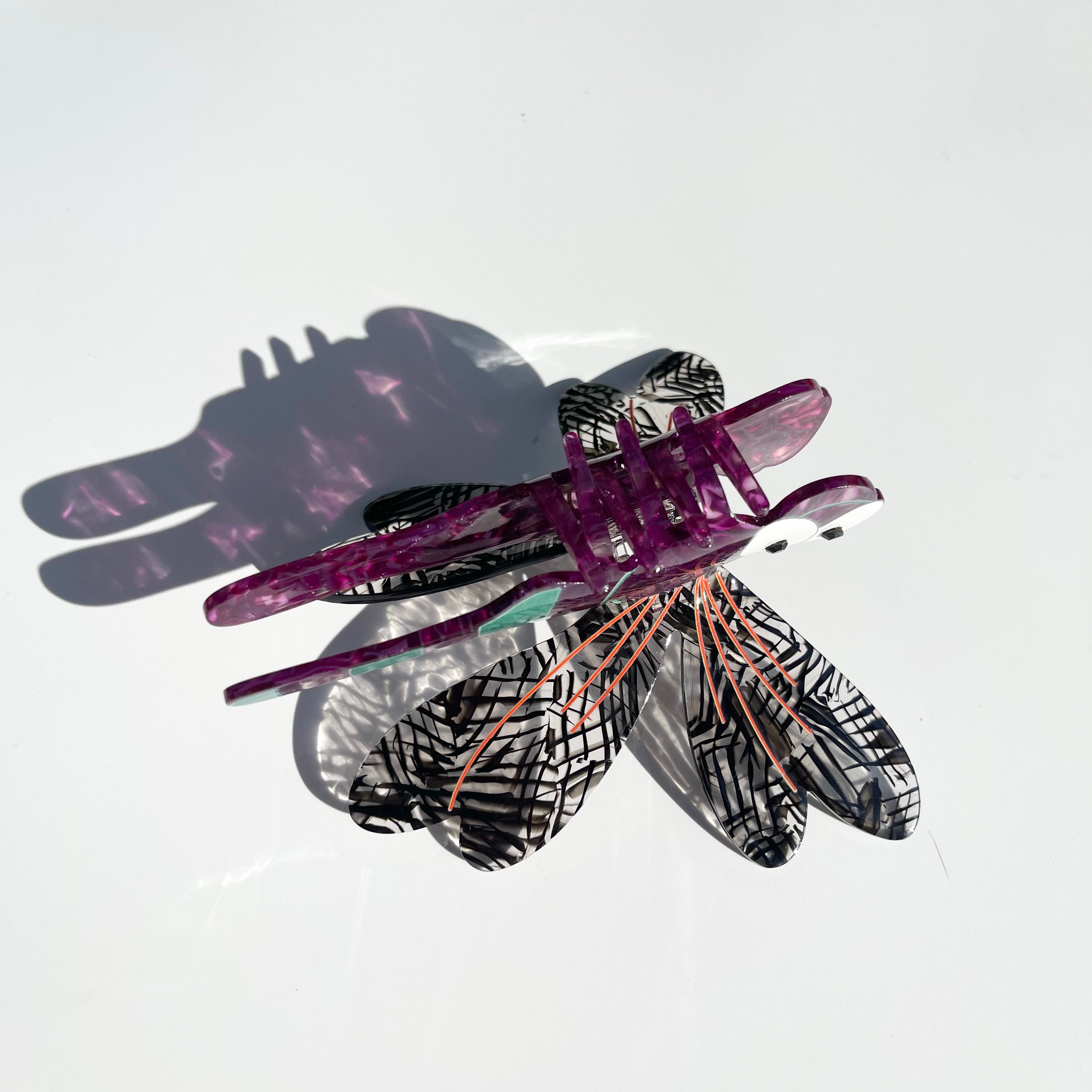 Dragonfly Hair Claw within Purple