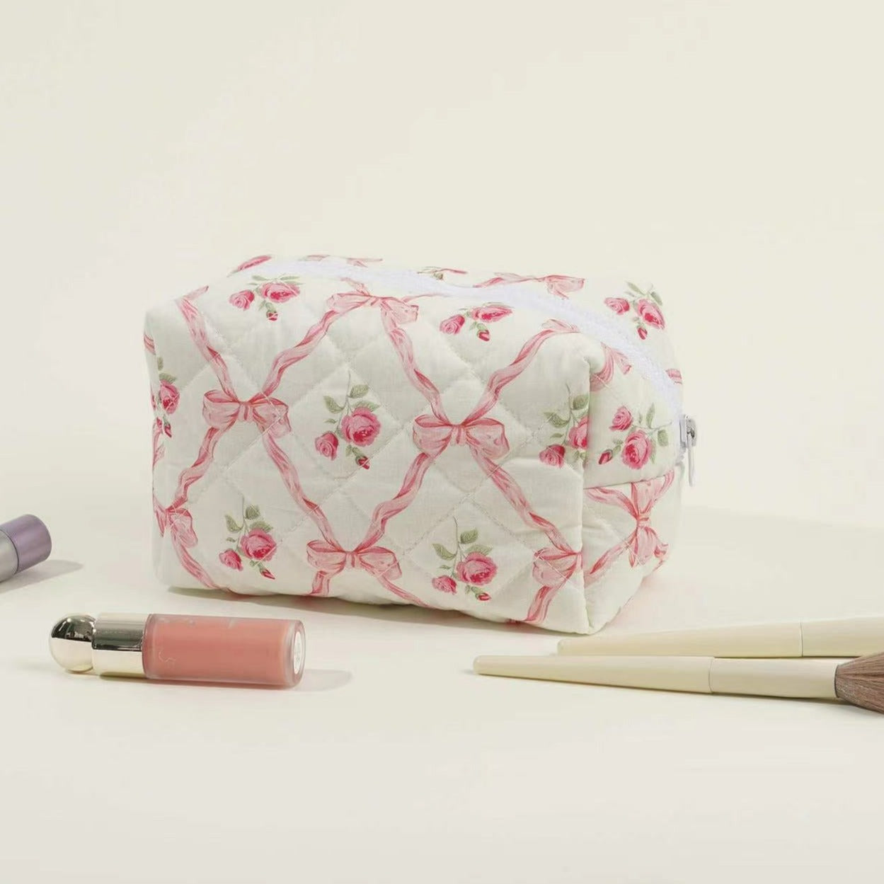 Bow&Rose Makeup Bag within Pink
