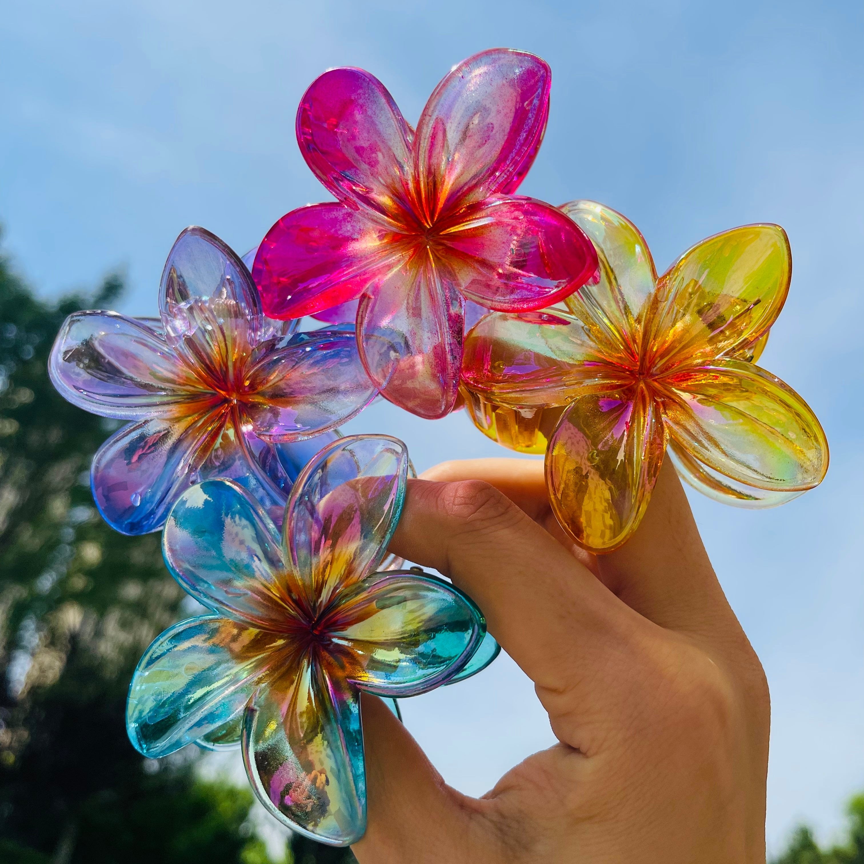 Colorfully Frangipani Hair Claw