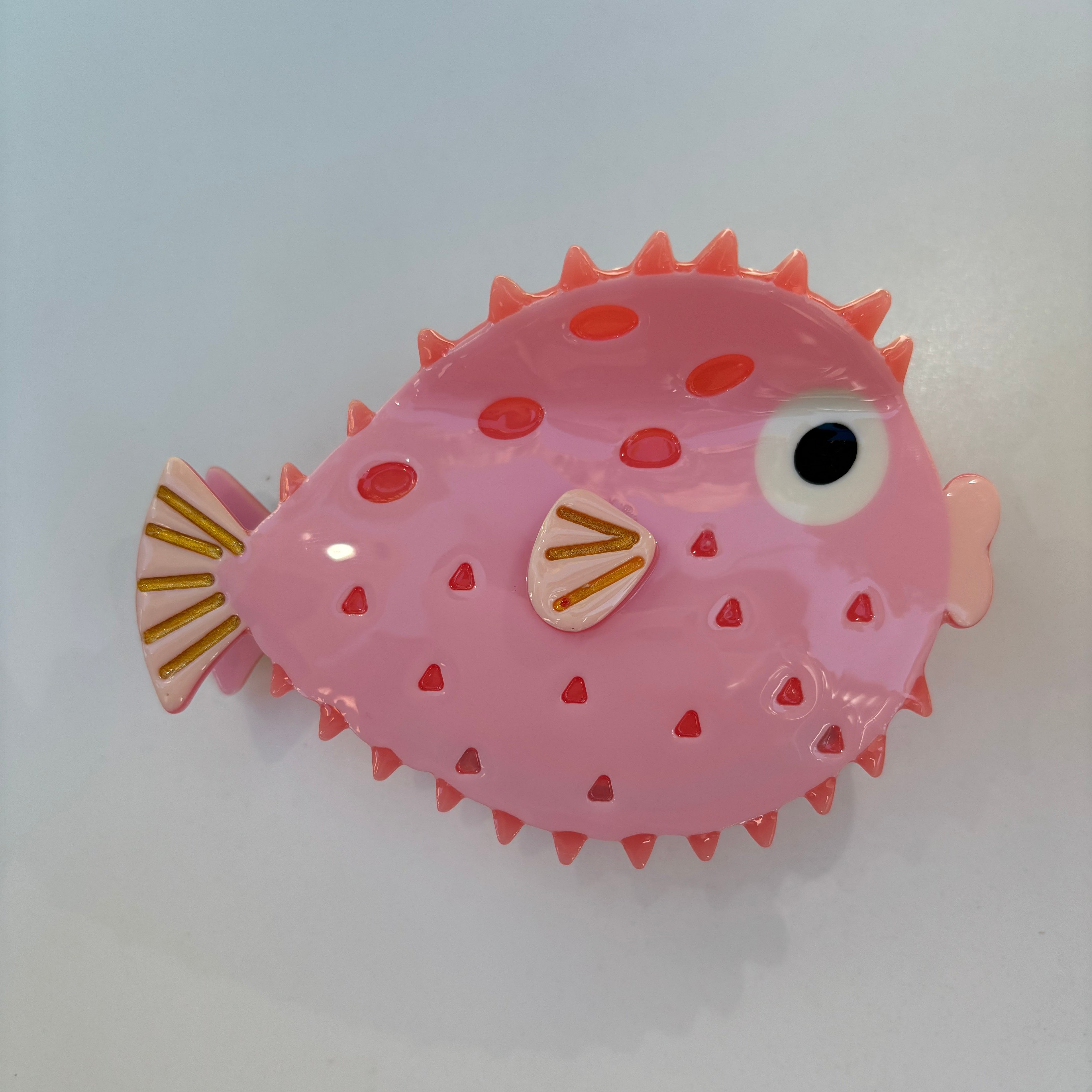 Puffer Fish Hair Claw in Pink