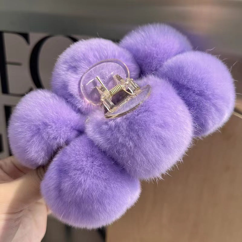 Fur Ball Scrunchie in purple