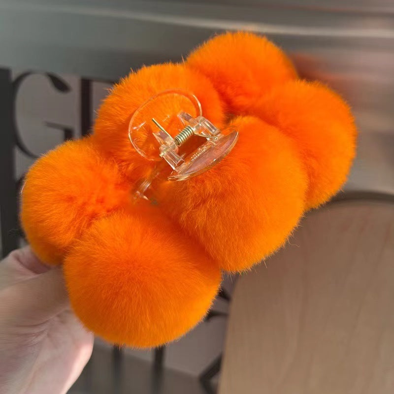 Fur Ball Scrunchie in orange