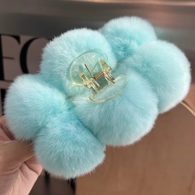 Fur Ball Scrunchie in sky