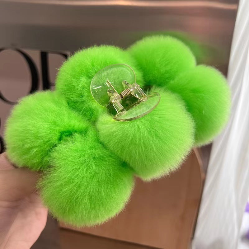 Fur Ball Scrunchie in grass