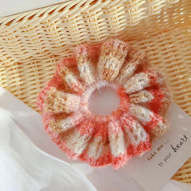 Handmade Mohair Knit Scrunchie within Pink